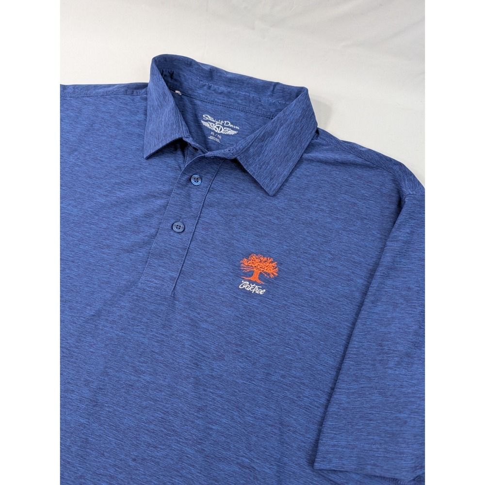Straight Down Golf Polo Oak Tree National Dark Heathered Blue Pullover  XL